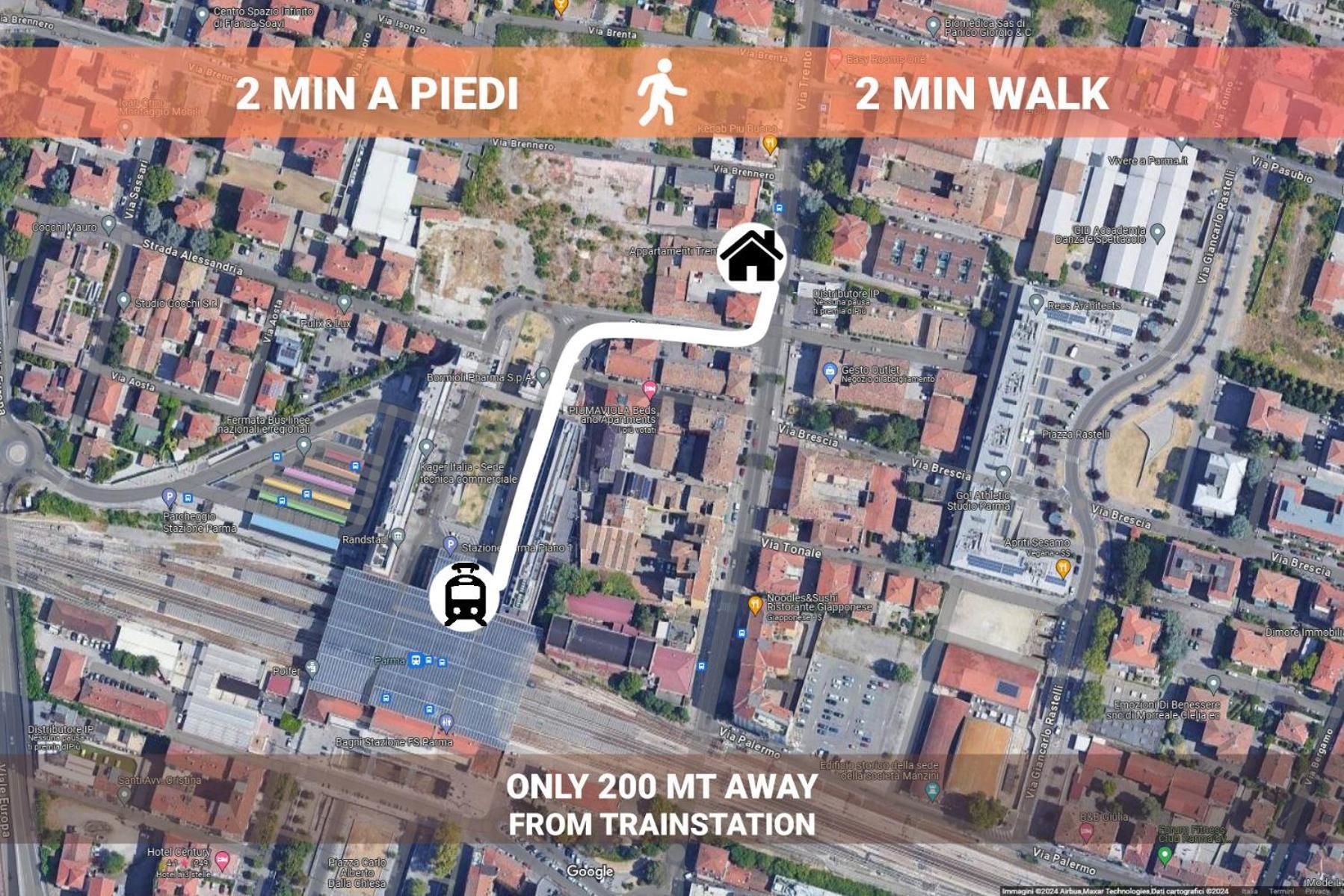 פארמה Stazione A 200M - Ampio Appartamento Con Parcheggio Notturno Gratis מראה חיצוני תמונה